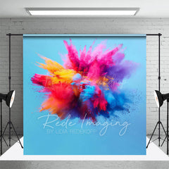 Lofaris Blue Artistic Colorful Powder Burst Photo Backdrop