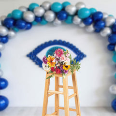 Lofaris Blue Balloon Arch Evil Eye Wall Photo Backdrop