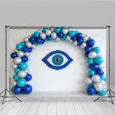 Lofaris Blue Balloon Arch Evil Eye Wall Photo Backdrop