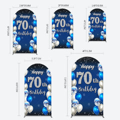Lofaris Blue Balloons Silver 70Th Birthday Arch Backdrop