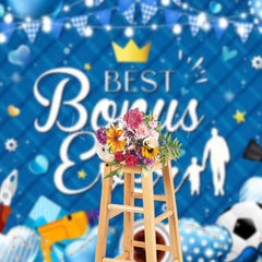 Lofaris Blue Best Bonus Dad Ever Happy Fathers Day Backdrop