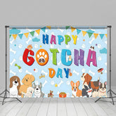 Lofaris Blue Bone Pet Colorful Happy Gotcha Day Backdrop