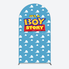 Lofaris Blue Cloud Its A Boy Story Baby Shower Arch Backdrop