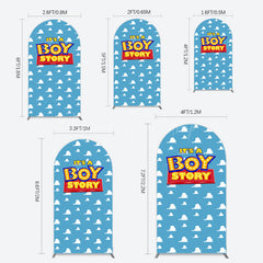 Lofaris Blue Cloud Its A Boy Story Baby Shower Arch Backdrop