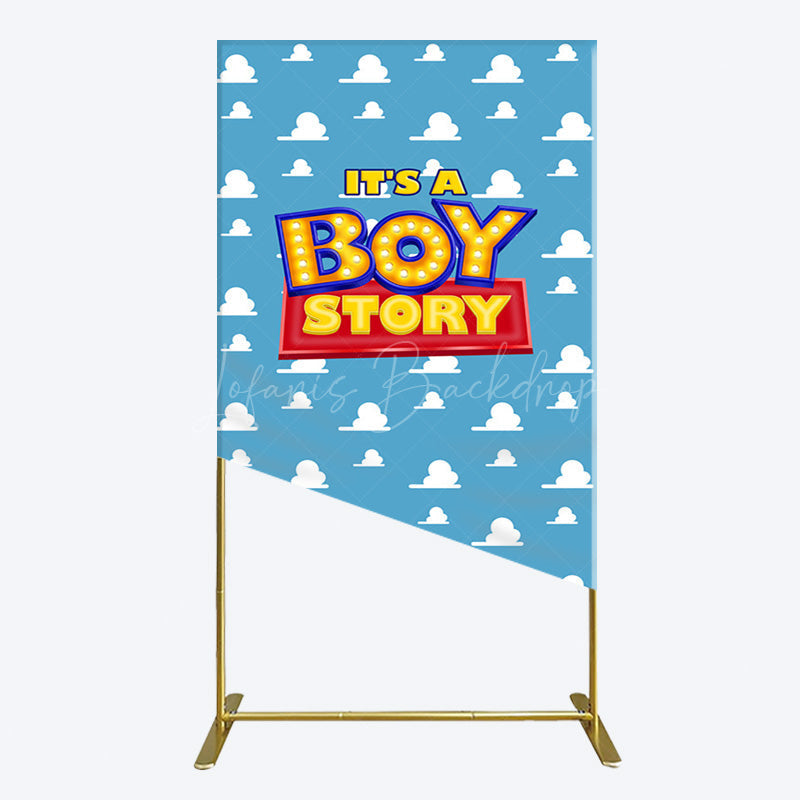 Lofaris Blue Cloud Its A Boy Story Baby Shower Rectangle Backdrop