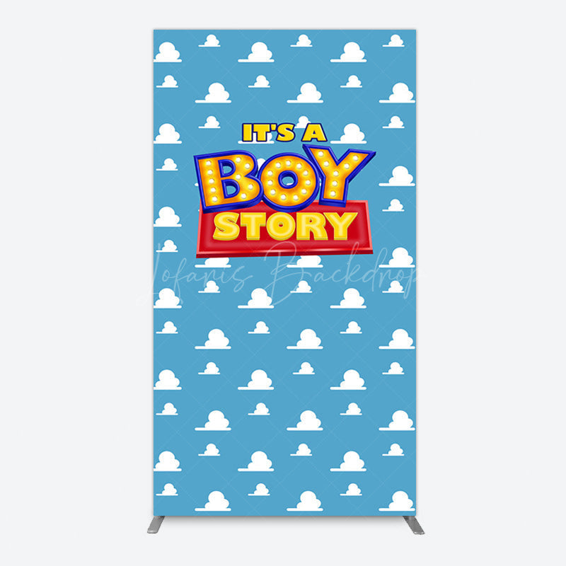 Lofaris Blue Cloud Its A Boy Story Baby Shower Rectangle Backdrop