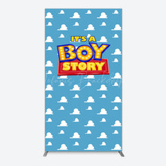 Lofaris Blue Cloud Its A Boy Story Baby Shower Rectangle Backdrop