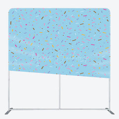 Lofaris Blue Colorful Candy Stars Square Tension Backdrop