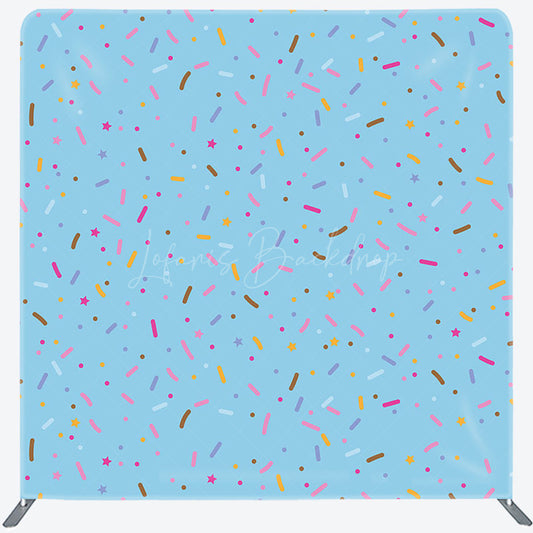 Lofaris Blue Colorful Candy Stars Square Tension Backdrop