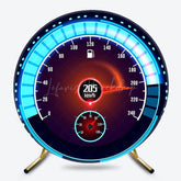 Lofaris Blue Cool Racing Speedometer Round Birthday Backdrop