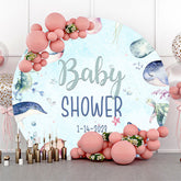 Lofaris Blue Cute Undersea Animals Baby Shower Round Backdrop