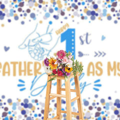 Lofaris Blue Dots Happy 1st Fathers Day As My Daddy Backdrop