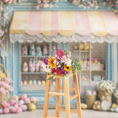 Lofaris Blue Egg Boutique Colorful Floral Easter Backdrop