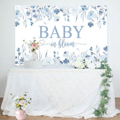 Lofaris Blue Floral Baby In Bloom Gender Reveal Backdrop