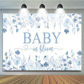 Lofaris Blue Floral Baby In Bloom Gender Reveal Backdrop