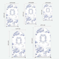 Lofaris Blue Floral Bow Frame Bridal Shower Arch Backdrop