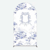 Lofaris Blue Floral Bow Frame Bridal Shower Arch Backdrop