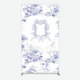 Lofaris Blue Floral Bow Frame Bridal Shower Rectangle Backdrop
