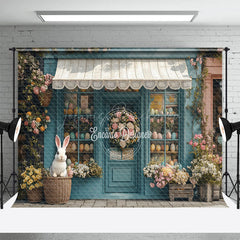 Lofaris Blue Floral Eggs Boutique Easter Backdrop For Photo