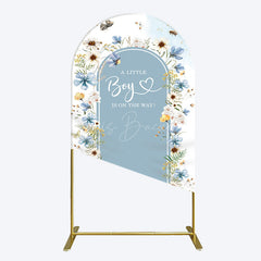 Lofaris Blue Floral Little Boy Baby Shower Arch Backdrop