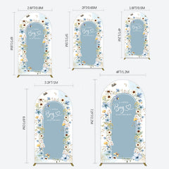 Lofaris Blue Floral Little Boy Baby Shower Arch Backdrop