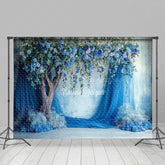 Lofaris Blue Floral Tree Curtain Romantic Wedding Backdrop