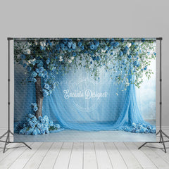 Lofaris Blue Floral Wedding Curtain Spring Studio Backdrop