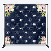 Lofaris Blue Floral Wedding Custom Step And Repeat Banner