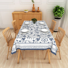 Lofaris Blue Flower Bird Pattern Rectangle Tablecloth