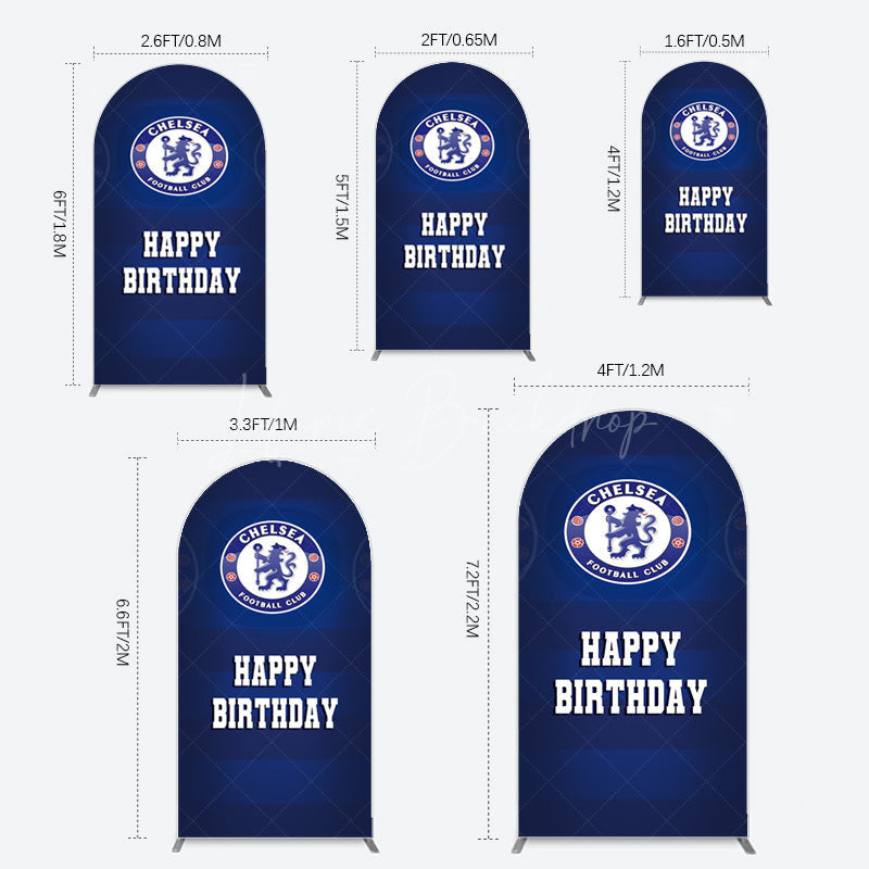 Lofaris Blue Football Club Logo Sport Birthday Arch Backdrop