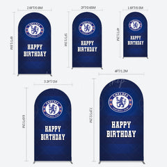 Lofaris Blue Football Club Logo Sport Birthday Arch Backdrop