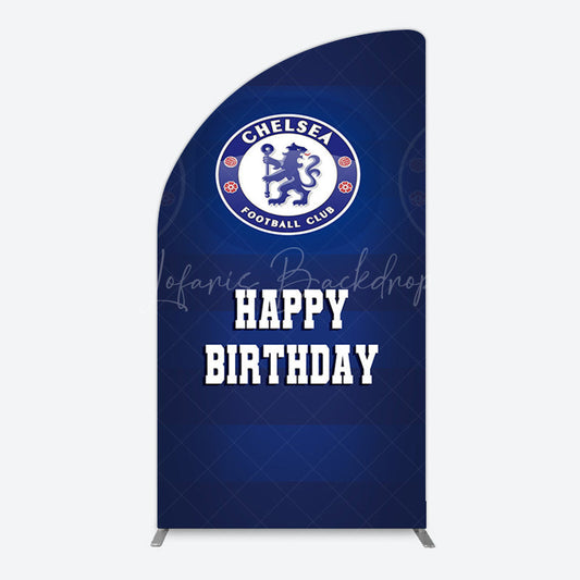 Lofaris Blue Football Club Logo Sport Birthday Half Moon Arch Backdrop