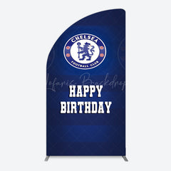 Lofaris Blue Football Club Logo Sport Birthday Half Moon Arch Backdrop