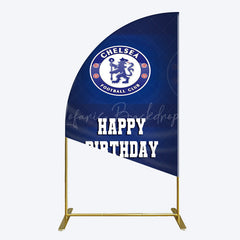 Lofaris Blue Football Club Logo Sport Birthday Half Moon Arch Backdrop