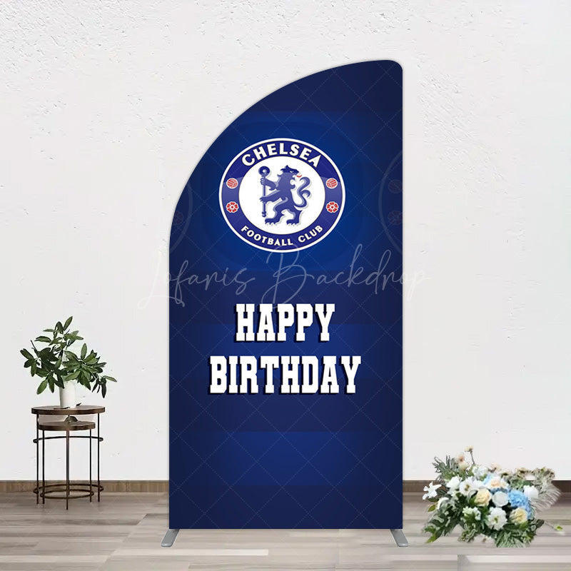 Lofaris Blue Football Club Logo Sport Birthday Half Moon Arch Backdrop