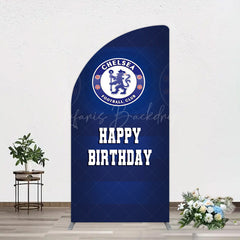 Lofaris Blue Football Club Logo Sport Birthday Half Moon Arch Backdrop