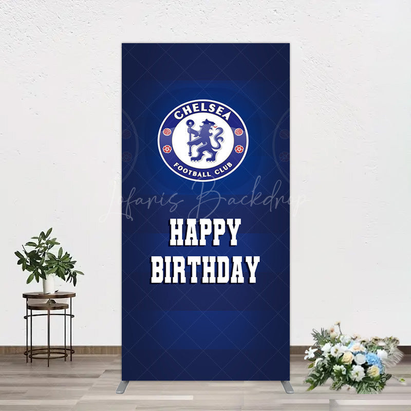 Lofaris Blue Football Club Logo Sport Birthday Rectangle Backdrop