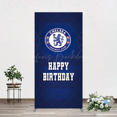 Lofaris Blue Football Club Logo Sport Birthday Rectangle Backdrop
