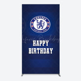 Lofaris Blue Football Club Logo Sport Birthday Rectangle Backdrop