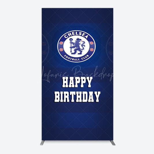 Lofaris Blue Football Club Logo Sport Birthday Rectangle Backdrop