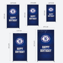 Lofaris Blue Football Club Logo Sport Birthday Rectangle Backdrop