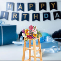 Lofaris Blue Gifts Balloons Birthday Cake Smash Backdrop