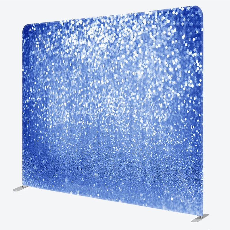Lofaris Blue Glitter Tension Fabric Backdrop Sparkle Bokeh Photography Background Abstract Shimmer Decoration