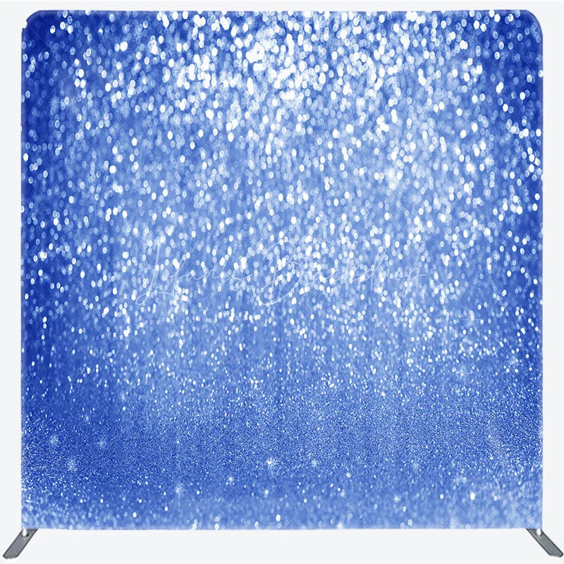 Lofaris Blue Glitter Tension Fabric Backdrop Sparkle Bokeh Photography Background Abstract Shimmer Decoration