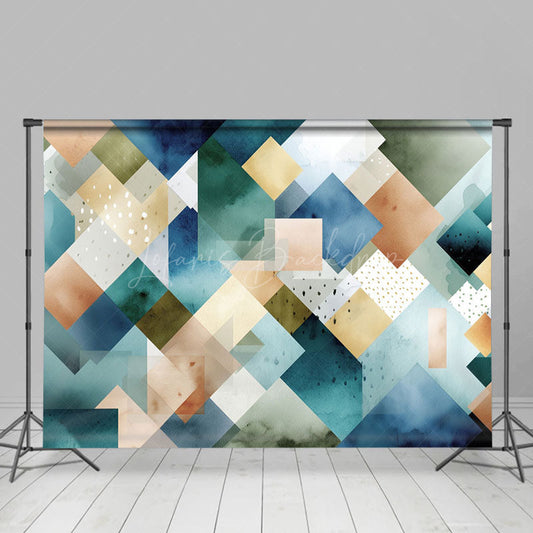 Lofaris Blue Gold Abstract Geometric Pattern Photo Backdrop