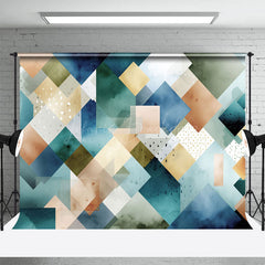 Lofaris Blue Gold Abstract Geometric Pattern Photo Backdrop
