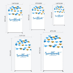 Lofaris Blue Gold Little Sweatheart Baby Shower Arch Backdrop