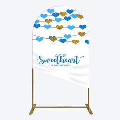 Lofaris Blue Gold Little Sweatheart Baby Shower Arch Backdrop