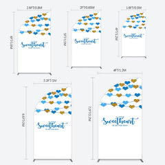 Lofaris Blue Gold Little Sweatheart Baby Shower Half Moon Arch Backdrop