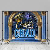 Lofaris Blue Gold Palace Arch Sparkle Congrats Grad Backdrop